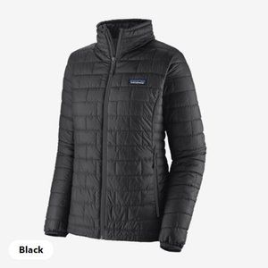 NWT Women's Patagonia Nano Puff Jacket, black, size L